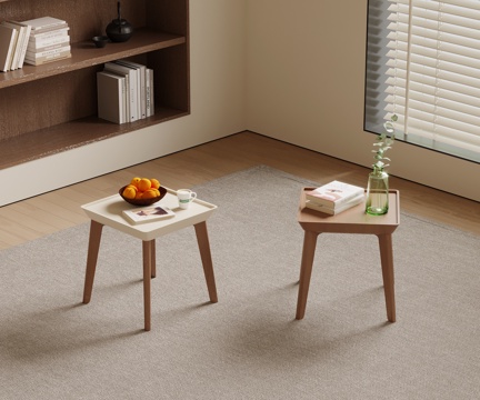 侘寂中古床头柜 边几角几su模型