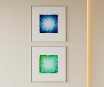 现代极简挂画组合su模型