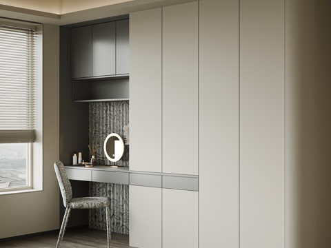 现代衣柜 梳妆台su模型