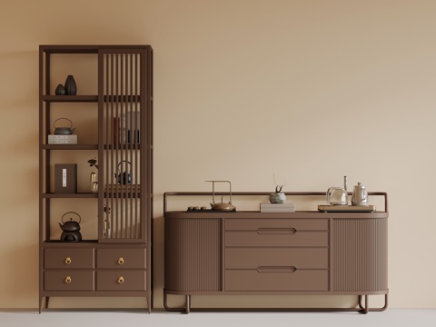  中古风茶柜3d模型 