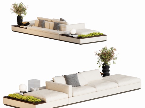 现代双面坐沙发su模型