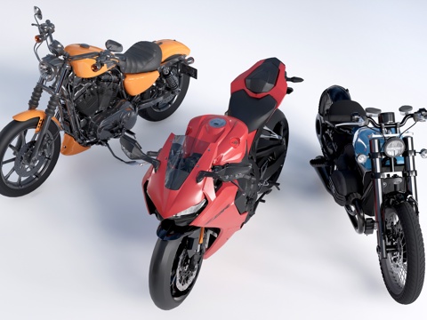 现代摩托车 机车su模型