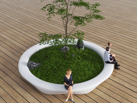 现代树池 景观树池 异形树池 简约树池 花坛树池 桌凳树池su模型