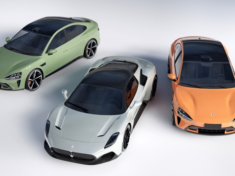 现代汽车 轿车 交通工具su模型