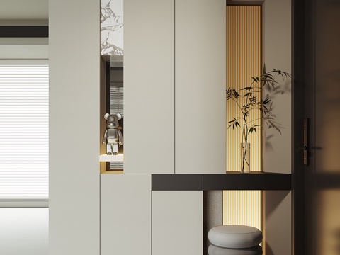 现代入户鞋柜su模型