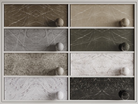 现代对称石材 对称大理石 岩石 奢石 纹路大理石su模型