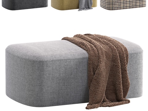  现代布艺沙发凳 脚踏3d模型 