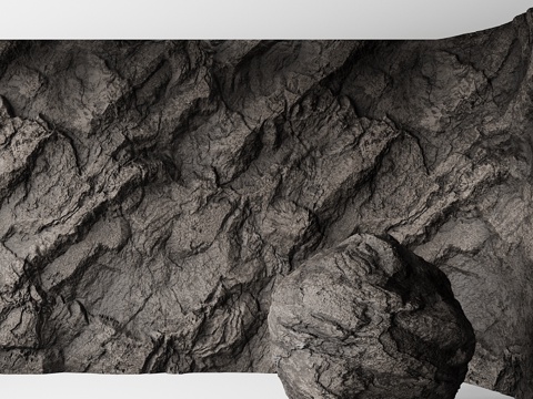  岩石悬崖墙 43d模型 