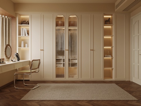 法式衣帽间 衣柜su模型