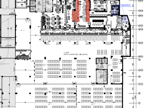 企业员工餐厅食堂施工图cad施工图