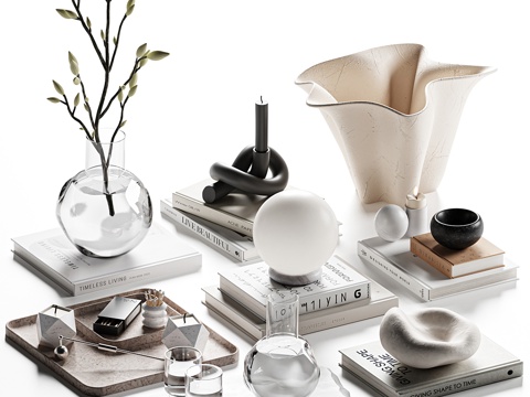  现代饰品摆件组合3d模型 