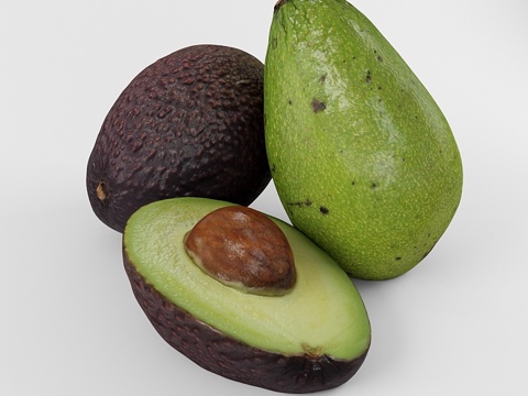  牛油果 水果3d模型 