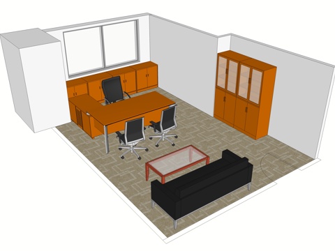  行政桌 办公桌 办公椅 文件柜 办公家具 沙发 茶几su模型 
