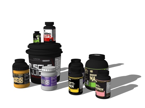 现代健身粉 蛋白粉 健身补剂 建肌粉 健身药物su模型