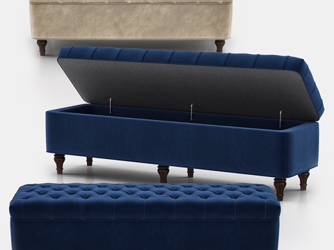  LORRAINE 簇绒储物长凳3d模型 