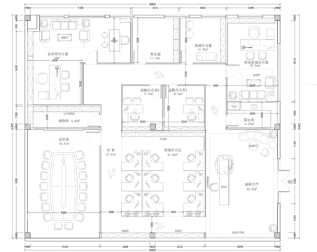 500平办公室 最新平面施工图合集cad施工图