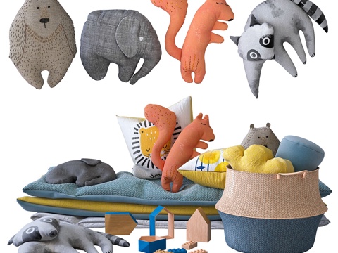  玩具和家具套装 - 01 娃娃玩偶3d模型 