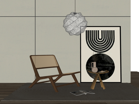 藤编家具 原木家具 椅子 奶油 茶桌 风格 咖啡厅 桌子 工su模型