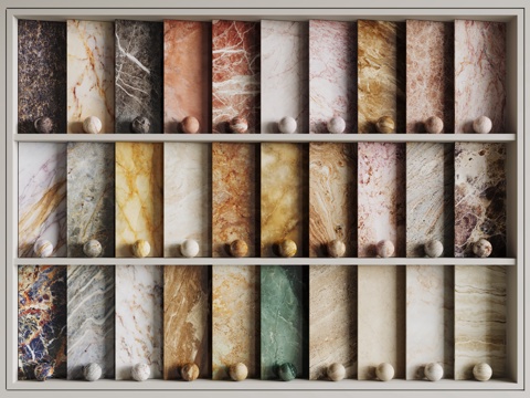 现代轻奢石材 彩色大理石 岩石 奢石 宝格丽su模型