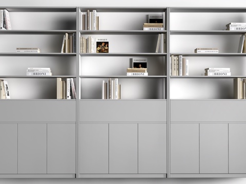 现代书架 置物架 书架隔断 装饰架su模型