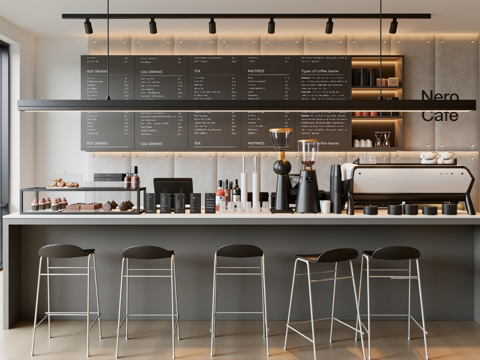 网红咖啡厅su模型