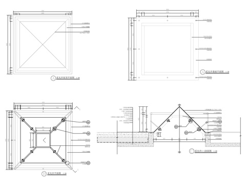 玻璃采光井大样图cad施工图