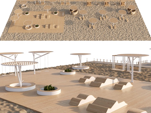  沙滩公园3d模型 