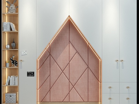  带床头板的柜子 1883d模型 