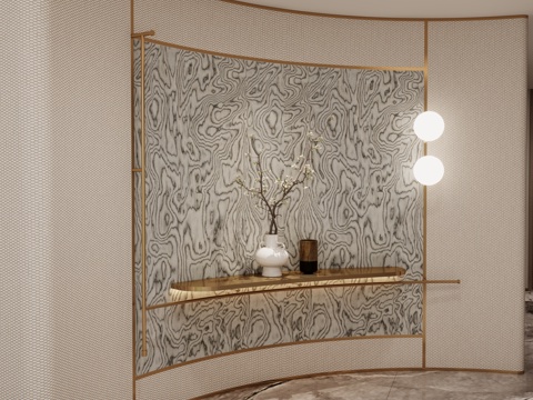  现代造型背景墙3d模型 