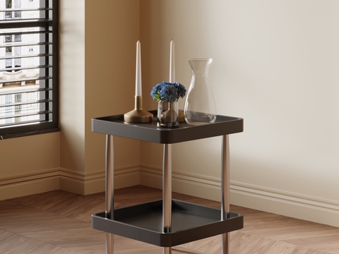 法式复古置物架 边几角几su模型