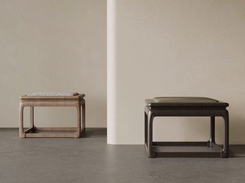  新中式凳子 方凳3d模型 