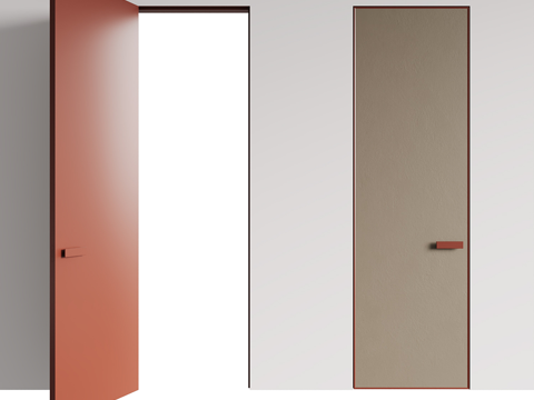  现代简约隐形门 隐形门 房间门 门 单开门 卧室门3d模型 