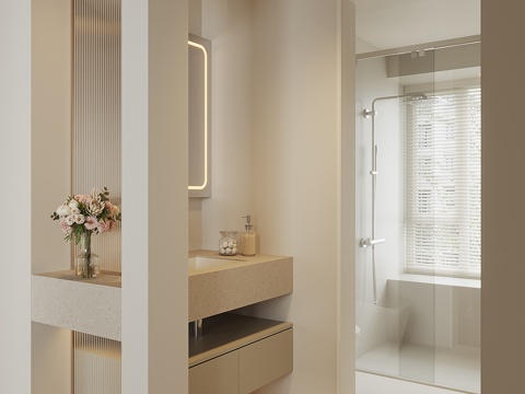 现代卫生间干区su模型