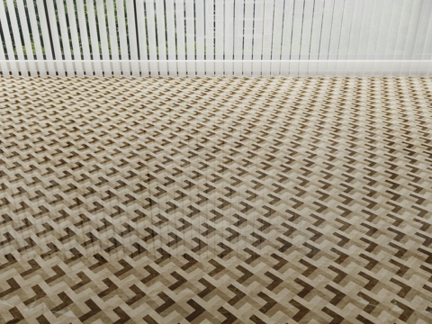  现代石材地面拼花3d模型 