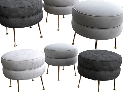  Pietro圆形脚凳3d模型 