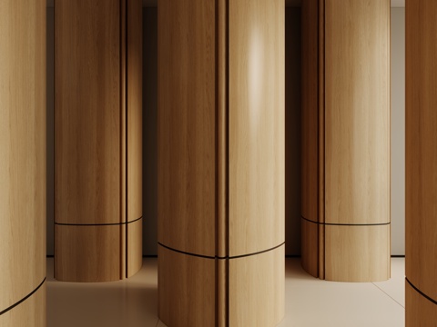  现代柱子3d模型 