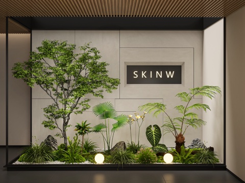  室内景观  景观造景  庭院景观  植物组合3d模型 