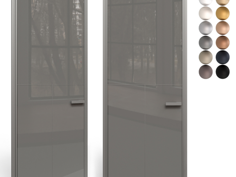  现代简约玻璃门 单开门 门 卫生间玻璃门3d模型 