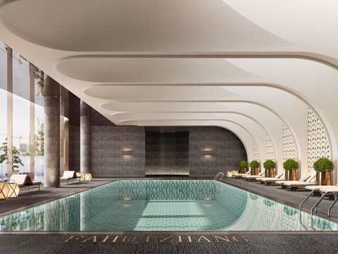  CCD酒店游泳池3d模型 