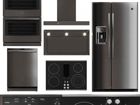  GE Profile五件套厨房电器 V-Ray渲染图3d模型 