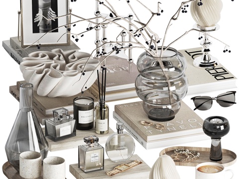  现代饰品摆件组合3d模型 