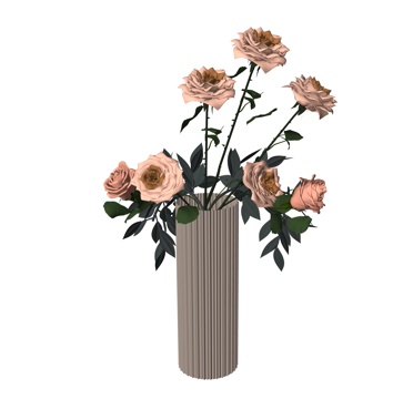  现代花瓶植物su模型 