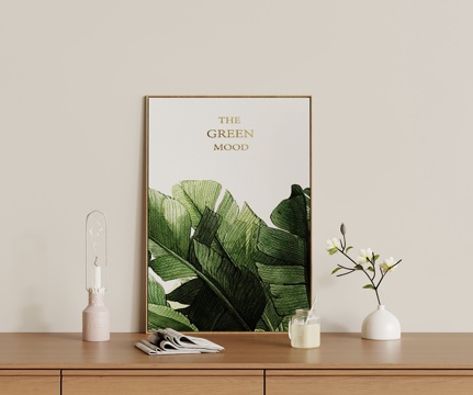 现代摆件组合 挂画 花瓶su模型