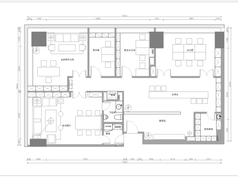180平办公室 最新平面施工图合集cad施工图