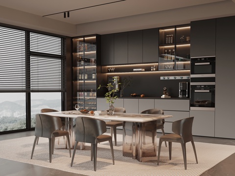  意式餐厅3d模型 