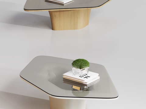 现代异形茶几su模型