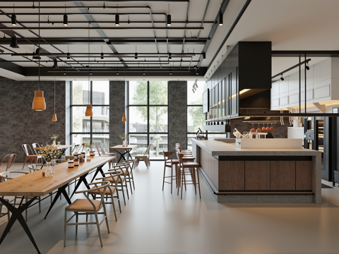 网红咖啡厅su模型