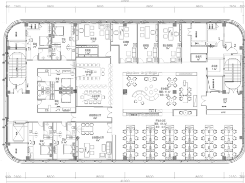 1000平办公室 最新平面施工图合集cad施工图