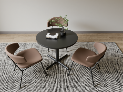 休闲桌椅组合su模型