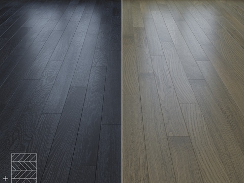  橡木双拼拼花地板 圣诞树型与人字型3d模型 